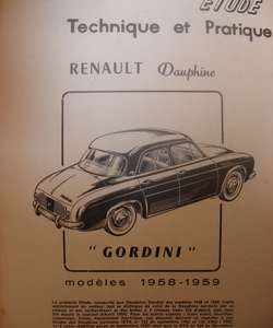RTA167 Revue RENAULT Dauphine Gordini modèle 1958-1959