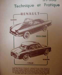 RTA169 RENAULT Floride 1959-1960 et Gordini 1960