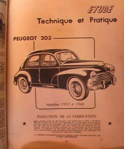 RTA173 PEUGEOT 203 de 1957 A 1960