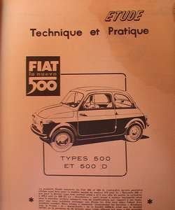 RTA179 Revue Technique FIAT 500 et 500 D