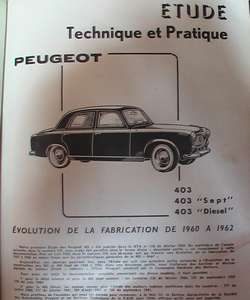 RTA197 Revue Technique PEUGEOT 403 Sept et Diesel