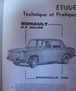 RTA219 Revue technique RENAULT 8 Major et Caravelle 1100