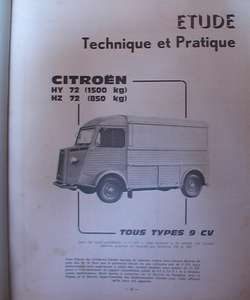 RTA230 Revue technique CITROEN HY 72 - HZ 72 (9cv)