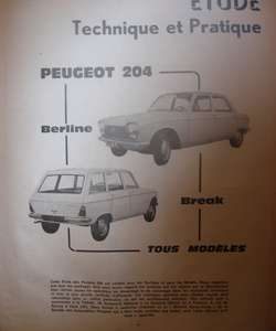 RTA236 PEUGEOT 204 berline et break tous modèles