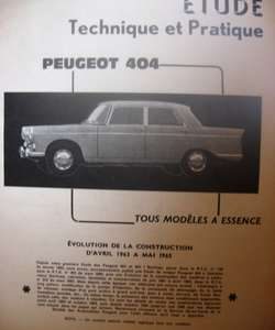 RTA238 Revue PEUGEOT 404 tous modèles essence de 1963 A 1965