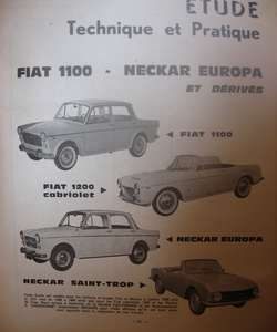 RTA239 Revue FIAT 1100 1200 cabriolet et NECKAR Europa et Saint-trop