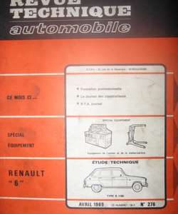 RTA276 Revue RENAULT 6 R1180