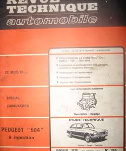 RTA285 Revue PEUGEOT 504 A injection berline coupé et cabriolet