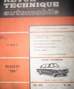 RTA289 Revue PEUGEOT 304 berline cabriolet et coupé