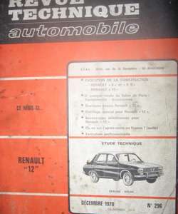 RTA296 RENAULT 12  berline et break L et TL