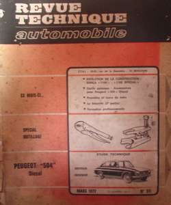 RTA311 Revue Technique PEUGEOT 504 Diesel