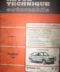RTA327 Revue PEUGEOT 104
