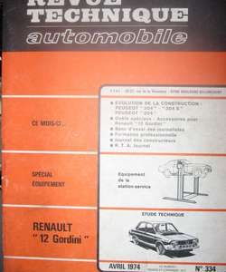 RTA334 Revue RENAULT 12 Gordini