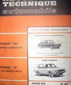 RTA352 RENAULT 12 tous modèles 1300cm3 berline et break