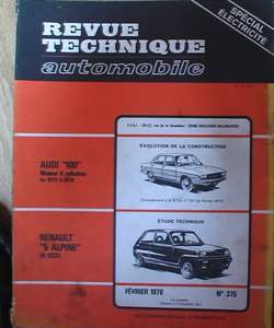 RTA375 Revue technique RENAULT 5 ALPINE (R1223)