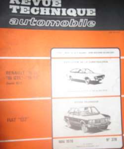 RTA378 Revue FIAT 132 moteurs 1600-1800-2000 ET EVOLUTION RENAULT 15