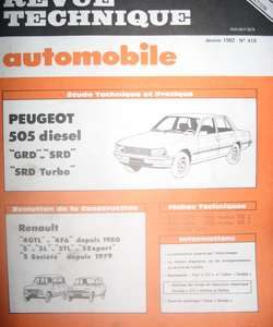 RTA418 Revue PEUGEOT 505 diesel GRD-SRD et SRD Turbo