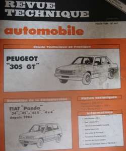 RTA441 PEUGEOT 305 GT berline et break ET EVOLUTION FIAT PANDA