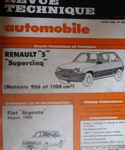 RTA453 RENAULT 5 supercinq moteurs 956 et 1108cm3
