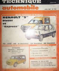 RTA480 RENAULT 5 diesel et Express ET EVOLUTION MEHARIE 4X4