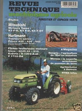 RTMA104 Revue technique Tracteur HURLIMANN Prince 425, 435 et 445 (étude valable pour LAMBORGHINI Runner et SAME Solaris de motorisation équivalente)